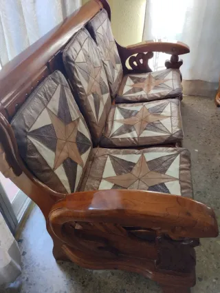 Conjunto sillones madera interior/terraza