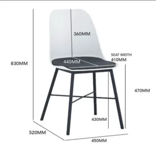 Silla patas metálicas asiento tela.