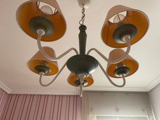 Lámpara de techo verde, beige, camel