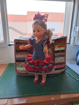 Vestido Gitana Nancy Azul y Rojo