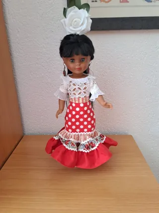 Vestido Gitana Nancy Azul y Rojo