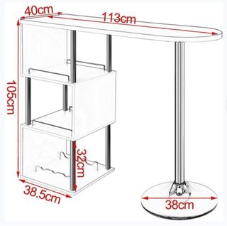 Mesa alta cocina blanca y metal