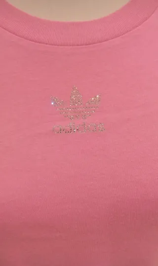 Top Corto Adidas Strass Rosa
