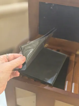 Caja portafotos de madera