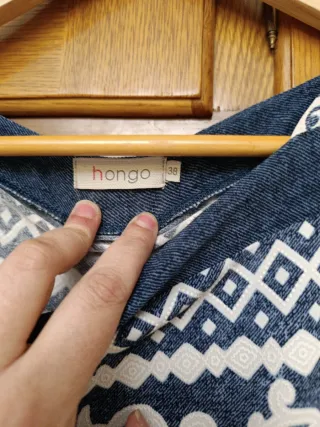 Vestido estampado azul y blanco