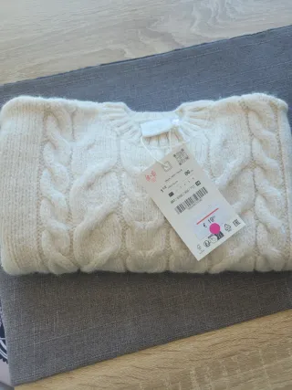Jersey Zara niño trenzado beige 86