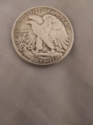 Moneda Plata Medio Dólar 1945 USA