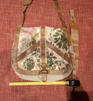 Bolso Desigual Hombro Beige y Verde