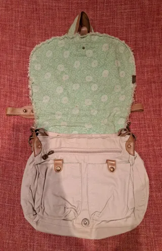 Bolso Desigual Hombro Beige y Verde