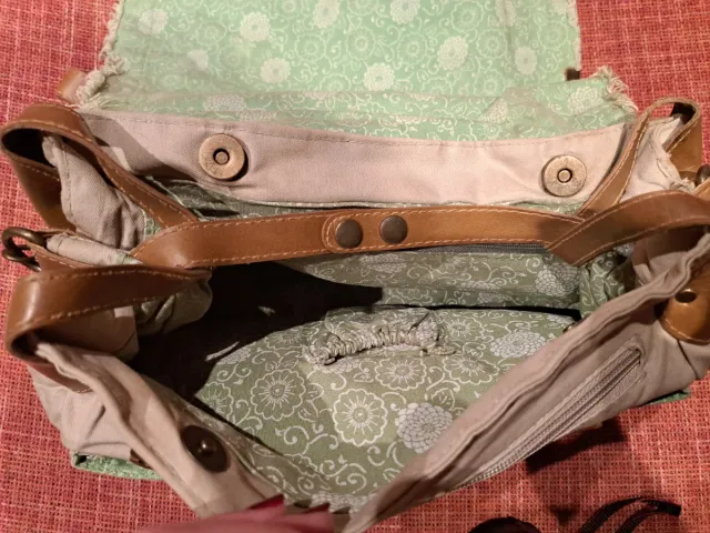 Bolso Desigual Hombro Beige y Verde