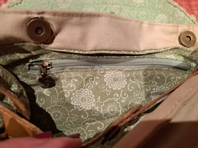 Bolso Desigual Hombro Beige y Verde