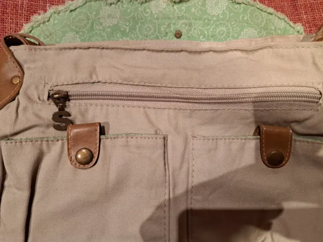 Bolso Desigual Hombro Beige y Verde