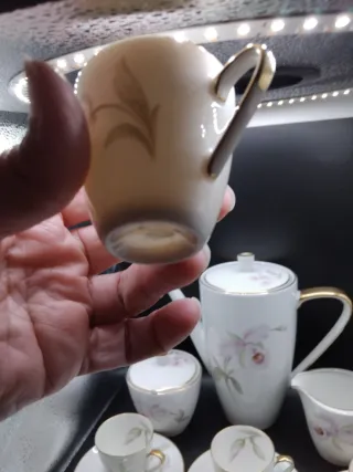 🇩🇪 Juego Café Porcelana Alemana Vintage Flores