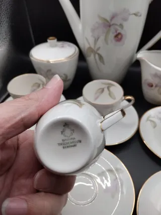 🇩🇪 Juego Café Porcelana Alemana Vintage Flores