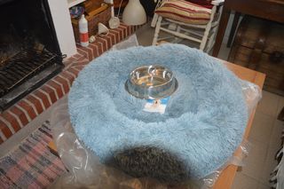 Cama para mascota azul