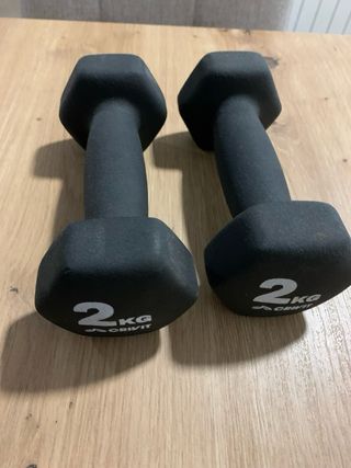 2 Pesas 2kg + Cuerda Saltar 3m