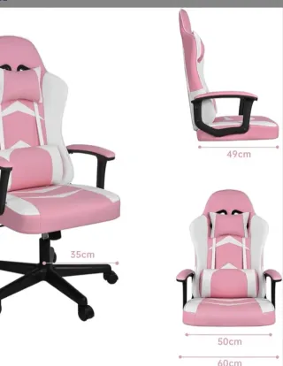 Silla Gaming Rosa y Blanca Nueva
