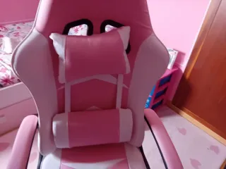 Silla Gaming Rosa y Blanca Nueva