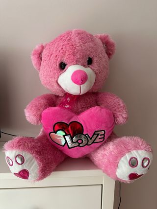 Peluche Oso Rosa Corazón LOVE
