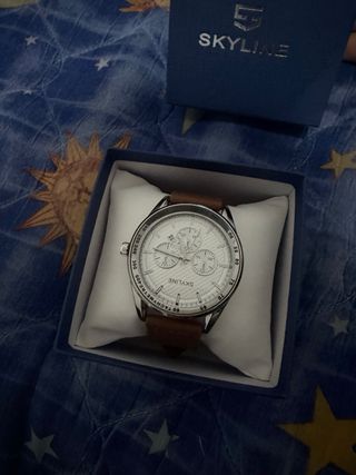 NUEVO Reloj SKYLINE Cronógrafo Esfera Blanca