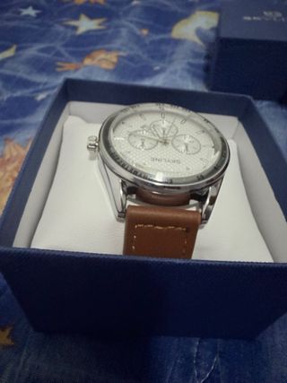 NUEVO Reloj SKYLINE Cronógrafo Esfera Blanca