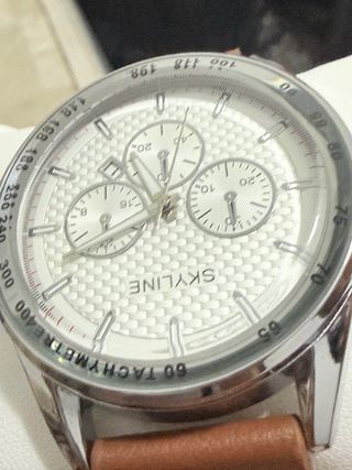 NUEVO Reloj SKYLINE Cronógrafo Esfera Blanca