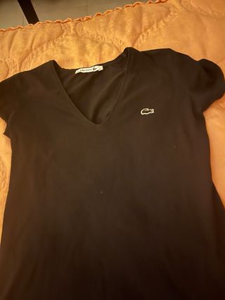Camiseta Lacoste Mujer Talla M Negra