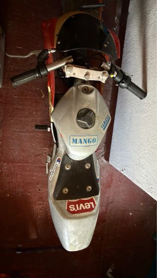 Mini moto infantil roja y plateada