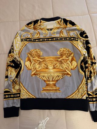 Versace Giacca Bomber Uomo Oro Multicolor