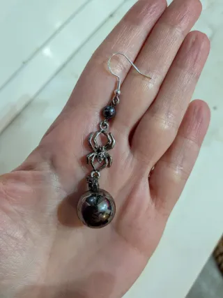 Orecchini ragno perla acciaio