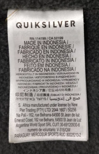 Abrigo Quiksilver XL Azul/Amarillo