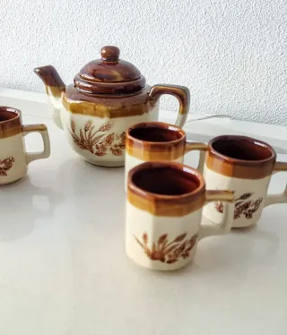 Precioso Juego de Café Vintage Espigas retro