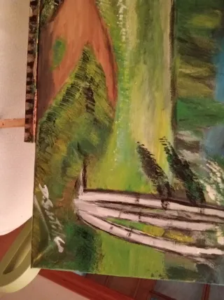 Cuadro Pintura Acrílica Paisaje de la naturaleza.