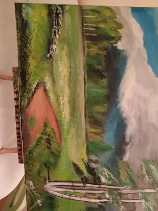 Cuadro Pintura Acrílica Paisaje de la naturaleza.