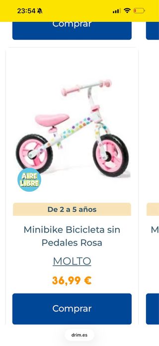 Bicicleta Minimoto Rosa Infantil