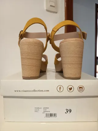 Sandalias tacón ocre T.39