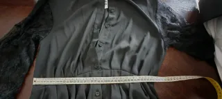 Abito lungo nero Revise con maniche in pizzo