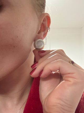 Pendientes plata ojo de gato gris