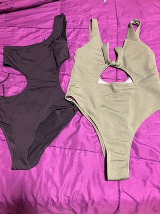 Triquini y Bañador Negro y Verde