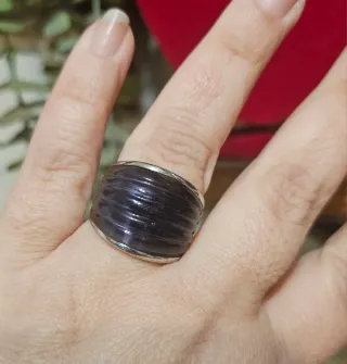 Anillo Plata y Amatista Morada