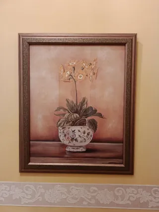 Cuadro de flores en maceta