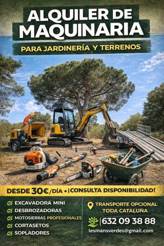 Alquiler Maquinaria Jardinería y Terrenos