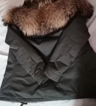 Chaqueta DUCIE Pelo Natural Talla XS Verde Militar