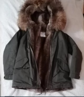 Chaqueta DUCIE Pelo Natural Talla XS Verde Militar