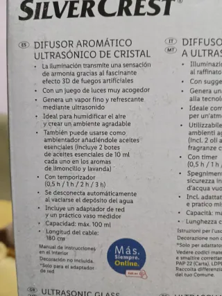 Difusor Aromático Ultrasónico SilverCrest.