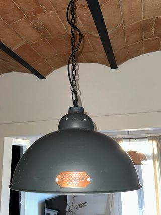 Lámpara de techo industrial metálica negra