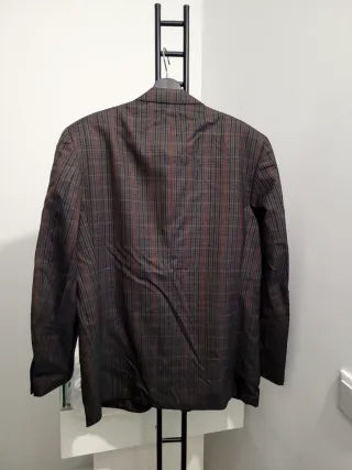 Blazer a cuadros marrón y rojo