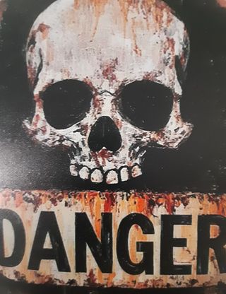 Póster Metal Vintage Desgastado "Danger I"