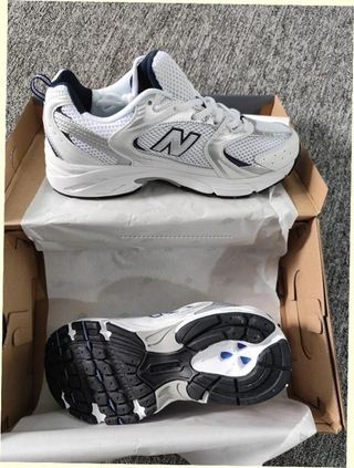 New Balance 530 Blanco Plata Azul Talla 38