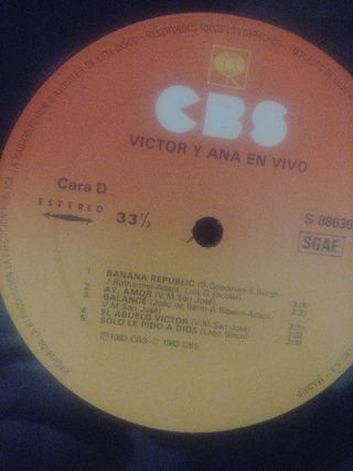 Vinilo victor y.ana en vivo